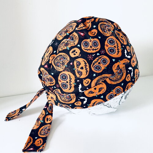 Calot de bloc en coton halloween, citrouilles rigolote