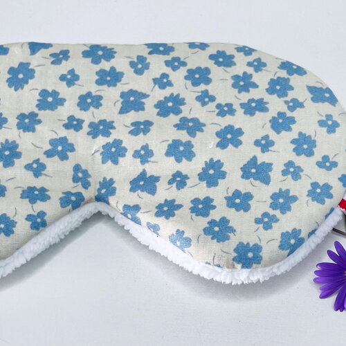 Masque de nuit, masque de voyage, masque repos fleurs bleues