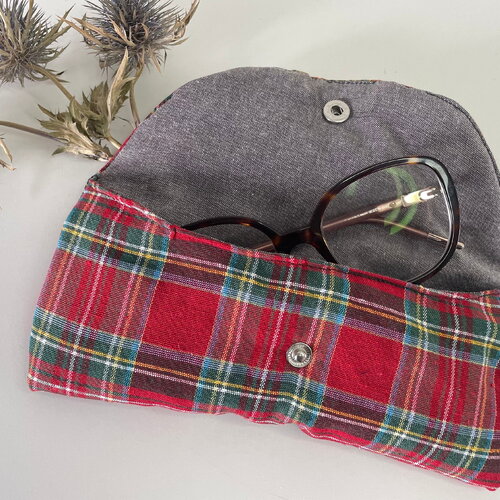 Étui à lunettes tartan écossais