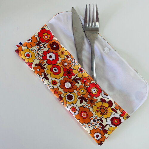 Pochette à couvert / pochette à dents fleurs vintage