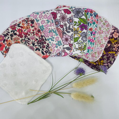 Coton lavable réutilisable – lot de 7 lingettes démaquillantes écologiques – salle de bain zéro déchet
