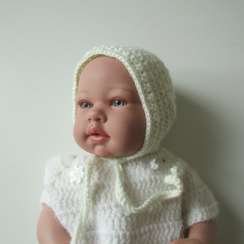 Bonnet béguin bébé naissance laine naturelle cachemire