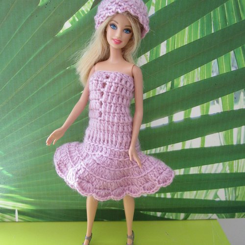 Ensemble priscilla au crochet pour poupée barbie