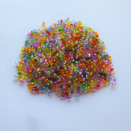 100 perles toupies 4mm multicolore