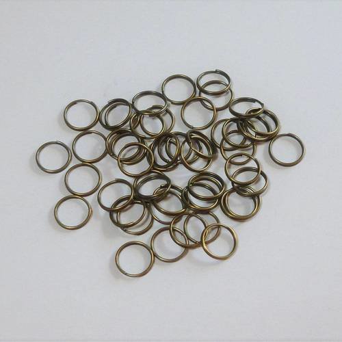 50 anneaux de jonction bronze double 10mm