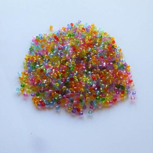 250 perles toupies 4mm multicolore
