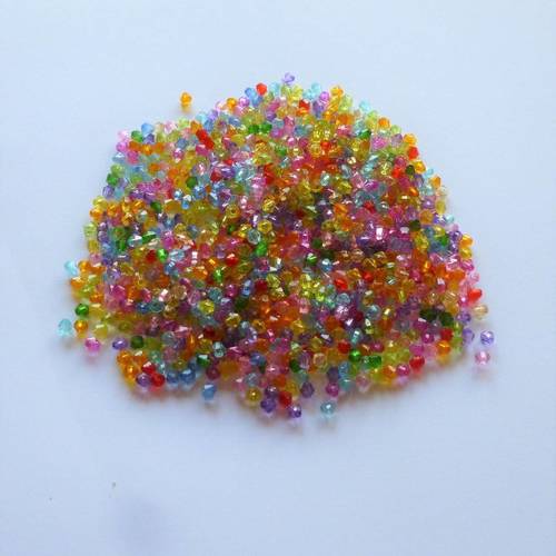 Lot De 45 Perles Acryliques Toupies Multicolores Brillantes - Format 8x7mm - Pour Création Bijoux DIY