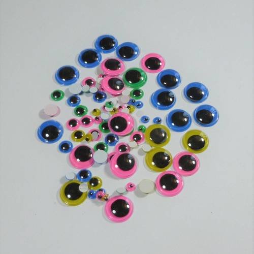 80 oeils multicolore 15mm