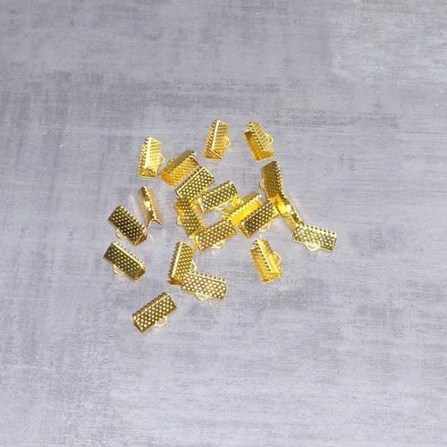 20 fermoirs rubans 13mm  métal doré 