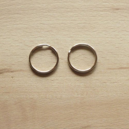 100 anneaux porte-clefs 25mm en métal  double-boucle