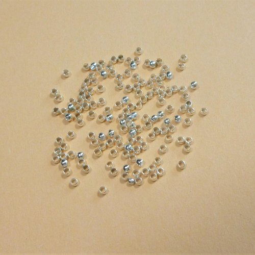 100 perles à écraser couleur argenté  2mm