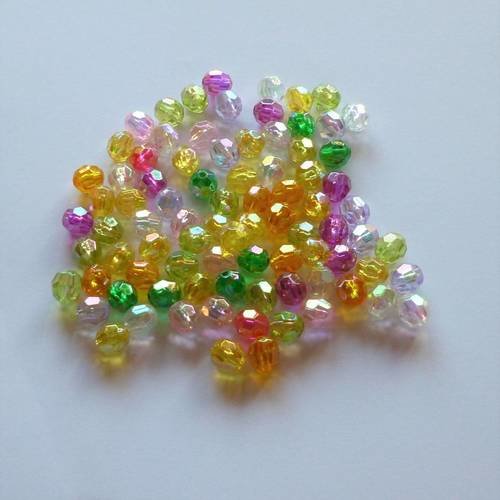 100 perles toupies 8mm multicolore