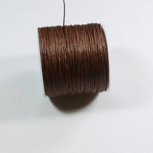 5 mètres de cordon ciré en coton marron diamètre 1mm 