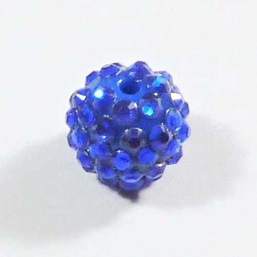 Perle shamballa 15,5x13,5mm bleu