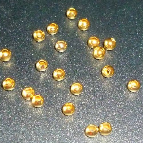 20 perles 3mm en métal doré