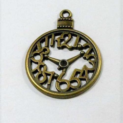 Pendule pendentif 28mm en métal couleur bronze