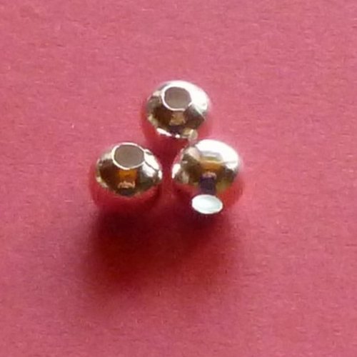 10 perles métal argenté 10mm