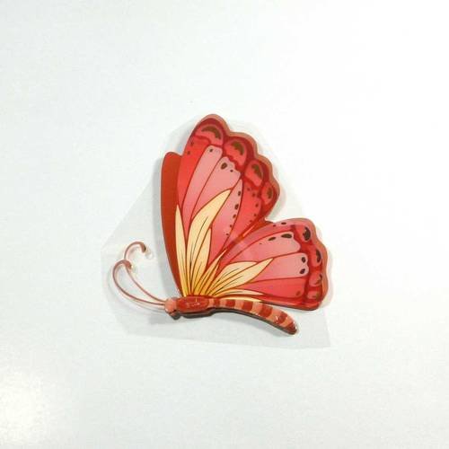 Sticker en 3d papillon autocollant  fuchsia 10x10,5cm