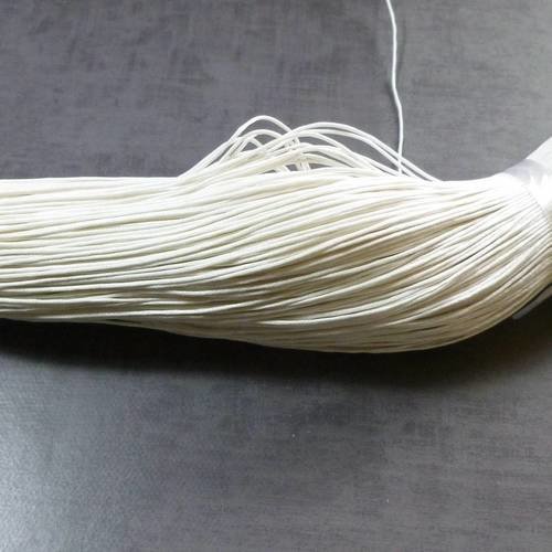 5m de cordon ciré  fil en coton blanc diamètre 1mm