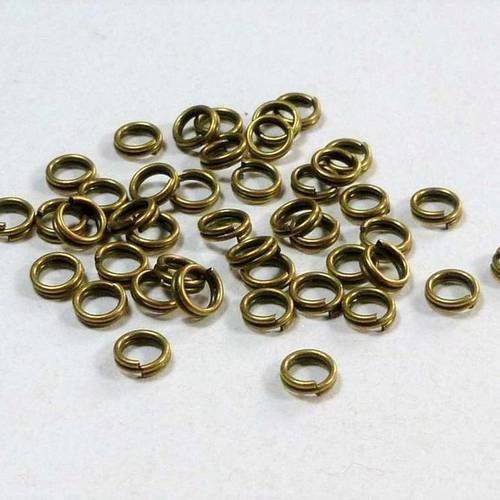 50 anneaux de jonction doubles 5mm bronze