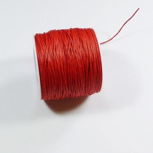 6m de cordon fil ciré en coton rouge 1mm
