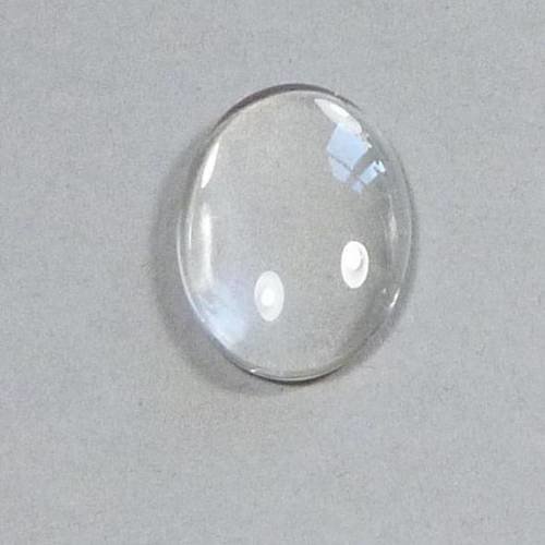 5 cabochons ovales 18x12mm en verre transparent