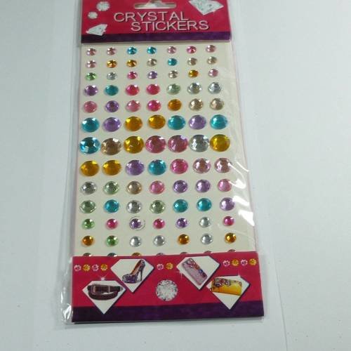 91 stikers perles autcollants multicolore