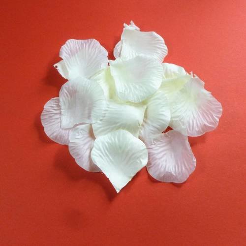 50 pétales de fleurs en soie  blanc 5,5cm