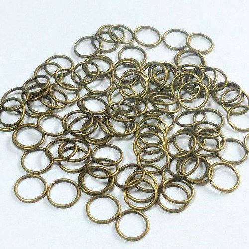 100 anneaux de jonction 10mm en métal bronze