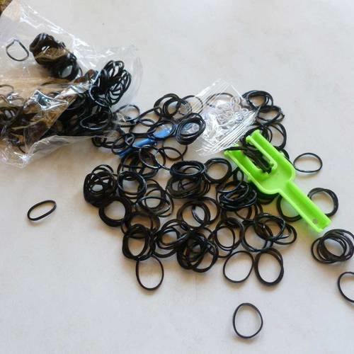 300 bracelets loom band noir plus crochet et appareil pour tisser 