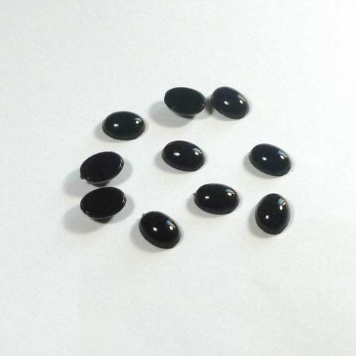 22 cabochons ovales noire 15x11mm