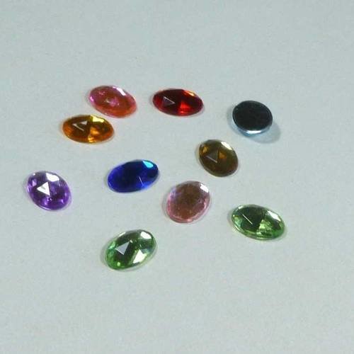 10 cabochons ovales 18mm multicolore