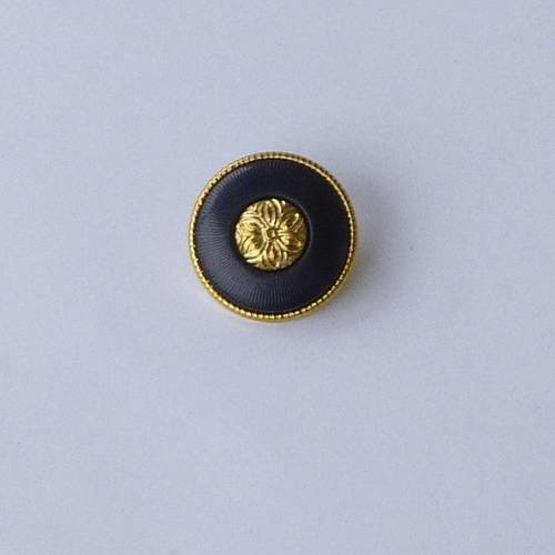 Réf.111 bouton rond, 22mm, en métal, couleur doré et noir 