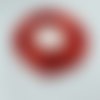 2 mètres de ruban, 10mm, de satin rouge motif coeur blanc