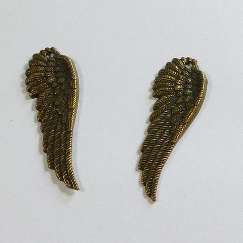 2 ailes d'anges 50mm en métal bronze