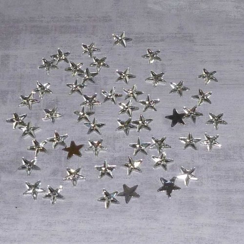 50 cabochons 10mm étoile blanc 