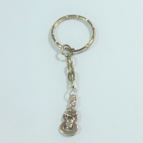 Porte-clefs en métal argenté, chiffre 8, longueur 70mm 