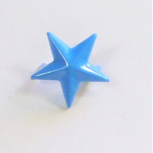 10 rivets clous en métal étoile bleue 15mm