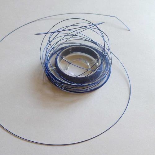 10m de fil câblé, 0,38mm bleu, queue de rat 