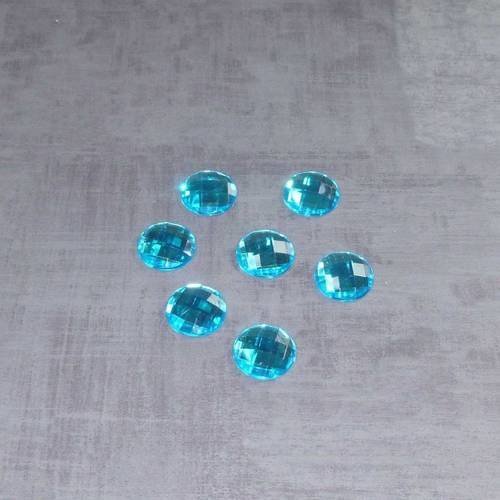 6 cabochons ronds 20mm turquoise