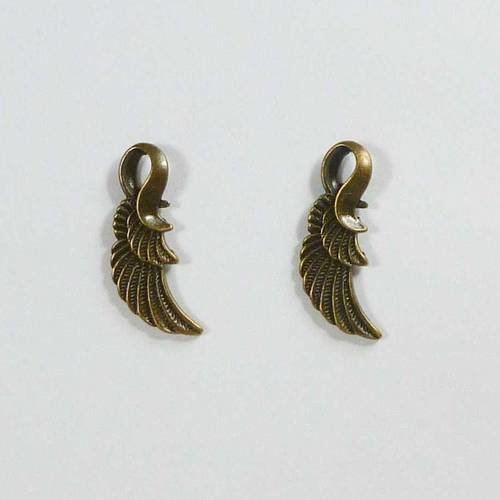 R7 - 2 ailes 30mm, en métal couleur bronze, largeur 9mm, trou 3mm
