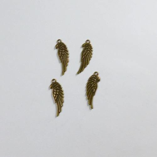 Réf.8 - 4 ailes d'anges 34mm pendentif en métal bronze