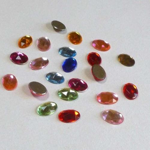 20 cabochons ovales 14mm multicolore