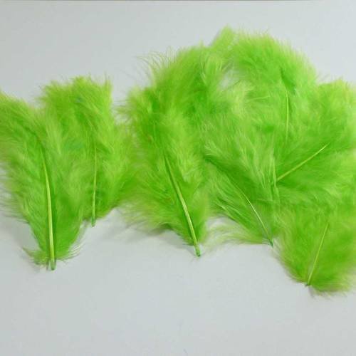 10 plumes naturelles couleur verte de 75 à 105mm
