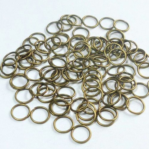 50 anneaux de jonction bronze 10mm