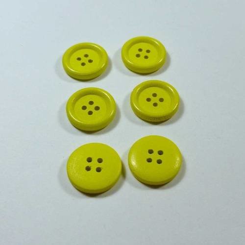 5 boutons ronds en bois couleur vert 20mm