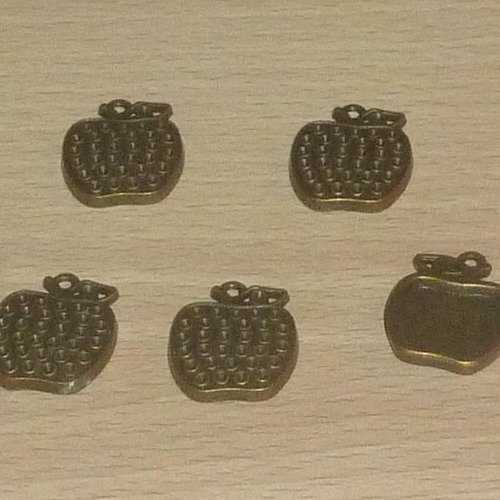 5 pendentifs à garnir métal  bronze 16x17mm