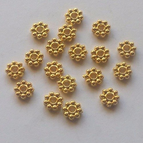 20 coupelles fleurs doré 5mm -réf.a
