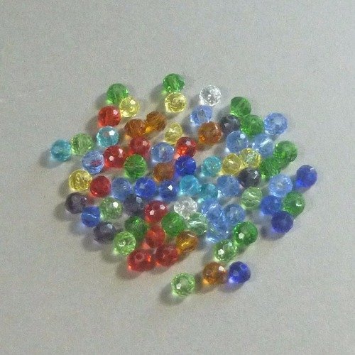 50 perles de verre 4mm