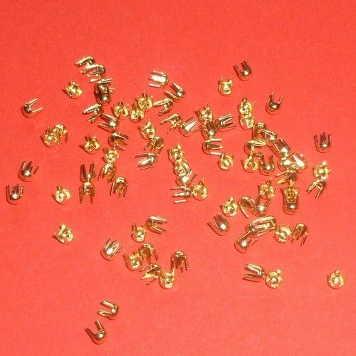 100 rivets dorés à griffes 2,5mm